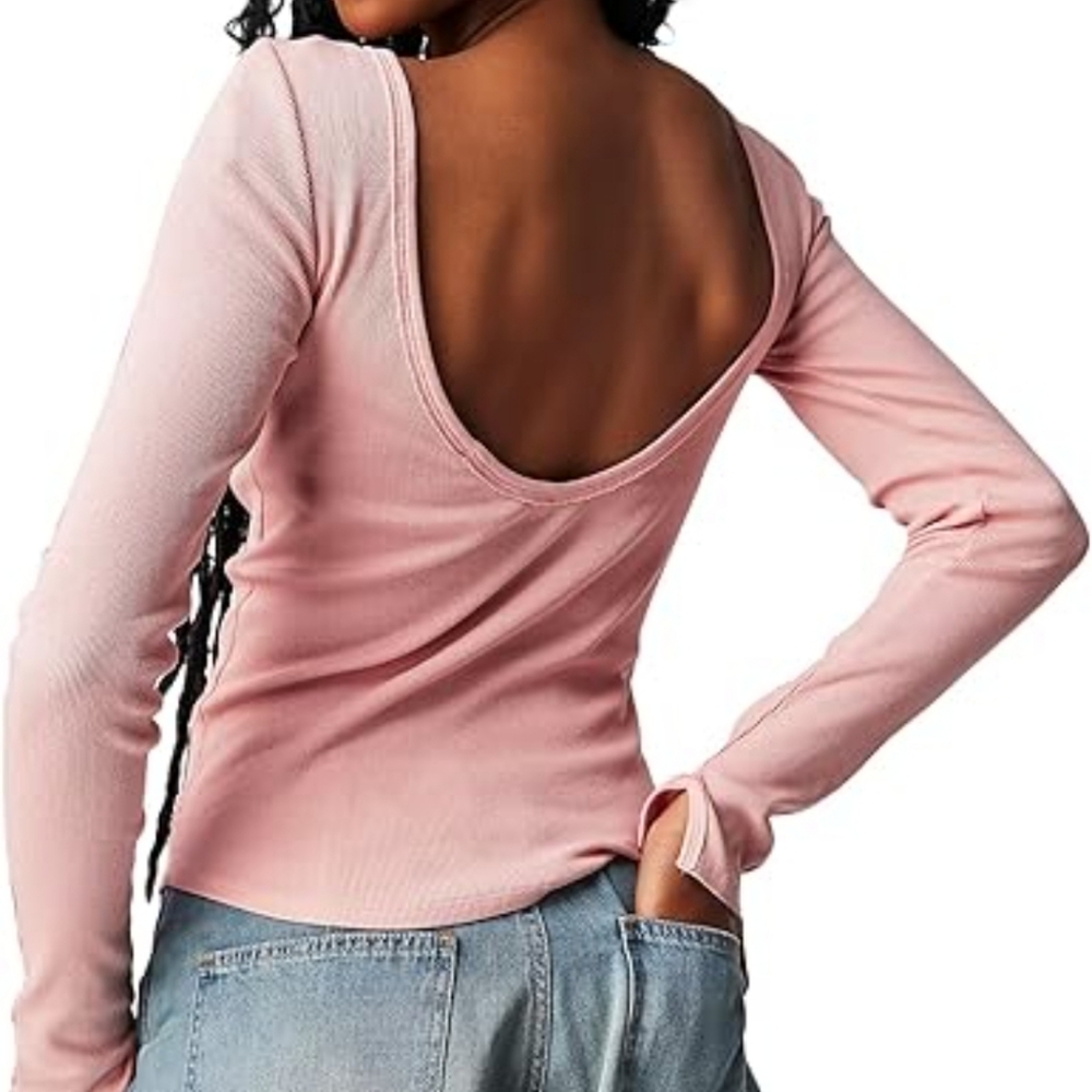Free People Open Back Unapologetic Long Sleeve